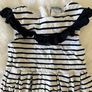 Jacadi Navy and White Striped Knit Dress